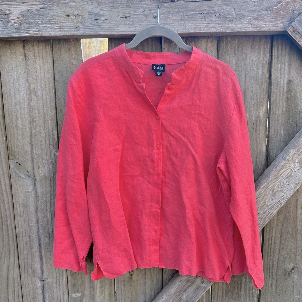 Eileen Fisher Bright Red Blouse